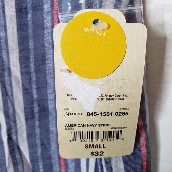 St John's Bay Top Sleeveless Striped Blue and White Women's Size Small NWT - Picture 14 of 15